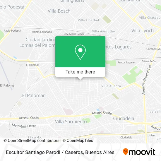 Mapa de Escultor Santiago Parodi / Caseros