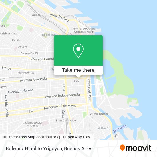 Bolívar / Hipólito Yrigoyen map