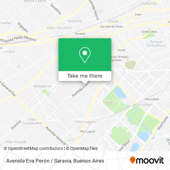 Avenida Eva Perón / Saravia map