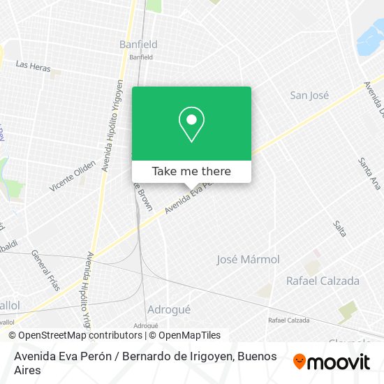 Mapa de Avenida Eva Perón / Bernardo de Irigoyen