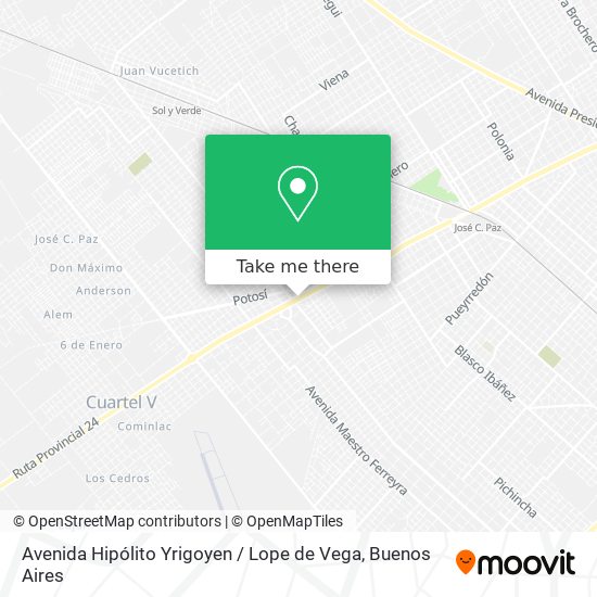 Mapa de Avenida Hipólito Yrigoyen / Lope de Vega
