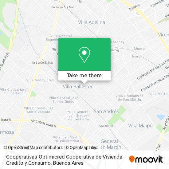 Cooperativas-Optimicred Cooperativa de Vivienda Credito y Consumo map