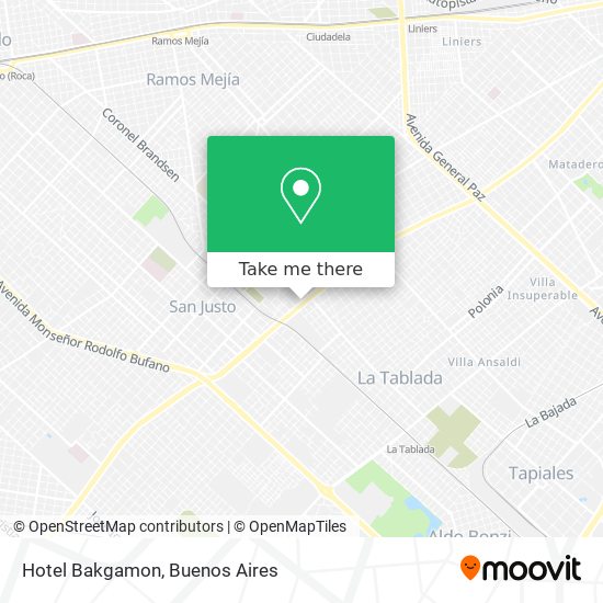 Hotel Bakgamon map