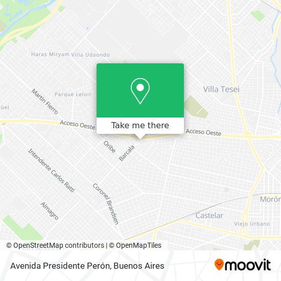 Mapa de Avenida Presidente Perón