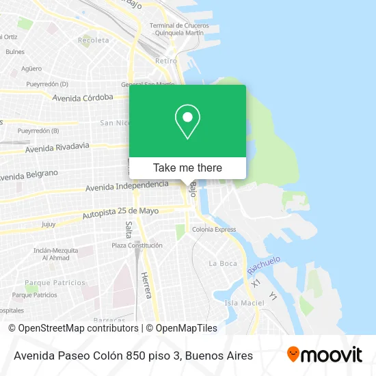 Mapa de Avenida Paseo Colón 850 piso 3