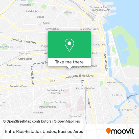 Entre Ríos-Estados Unidos map