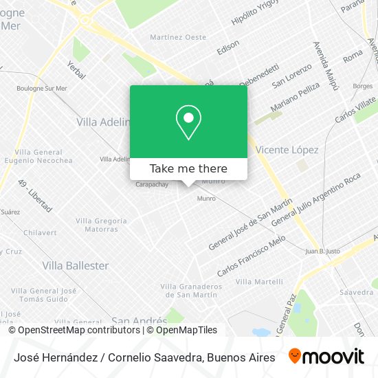 José Hernández / Cornelio Saavedra map
