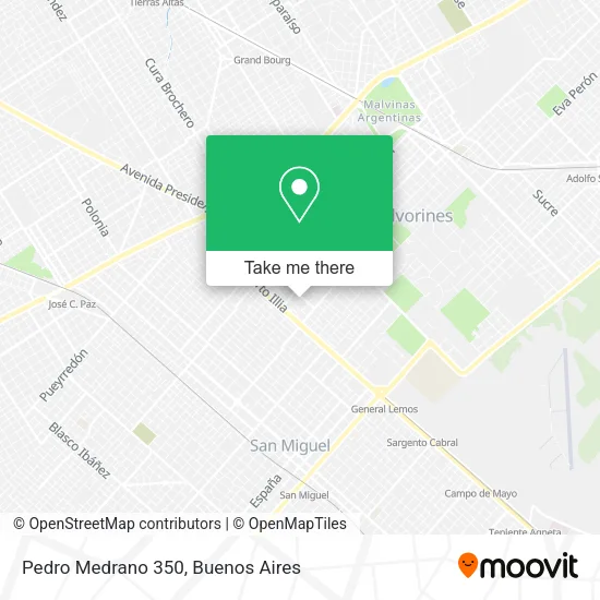 Pedro Medrano 350 map