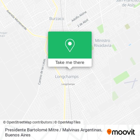 Presidente Bartolomé Mitre / Malvinas Argentinas map