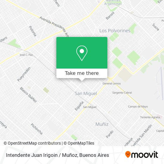 Intendente Juan Irigoin / Muñoz map