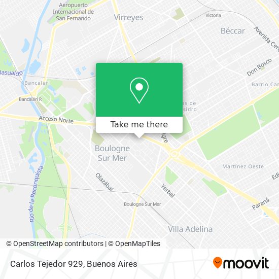 Carlos Tejedor 929 map