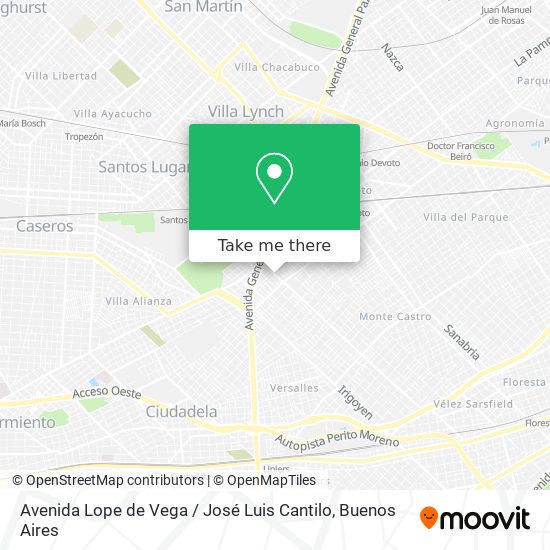 Mapa de Avenida Lope de Vega / José Luis Cantilo