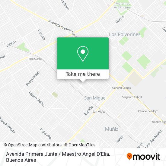 Avenida Primera Junta / Maestro Angel D'Elia map