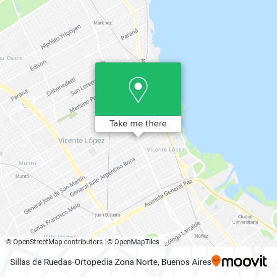Mapa de Sillas de Ruedas-Ortopedia Zona Norte