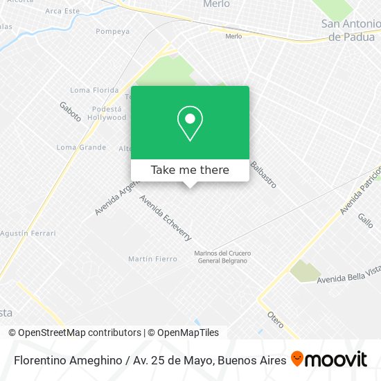 Florentino Ameghino / Av. 25 de Mayo map