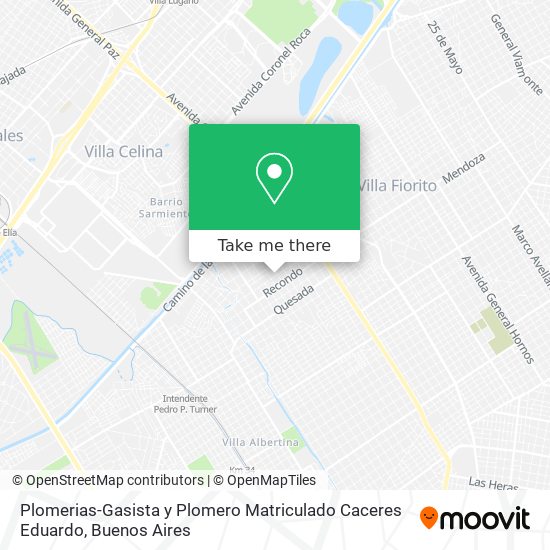 Plomerias-Gasista y Plomero Matriculado Caceres Eduardo map