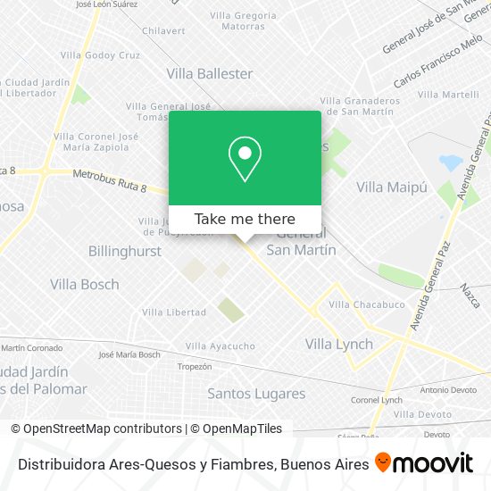 Mapa de Distribuidora Ares-Quesos y Fiambres