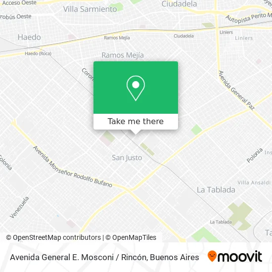 Mapa de Avenida General E. Mosconi / Rincón