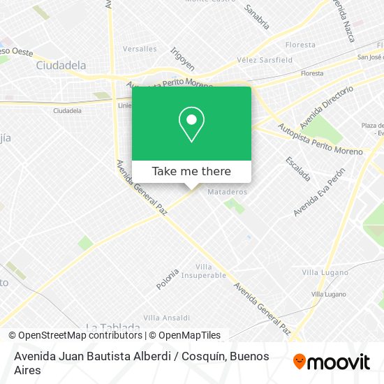 Avenida Juan Bautista Alberdi / Cosquín map