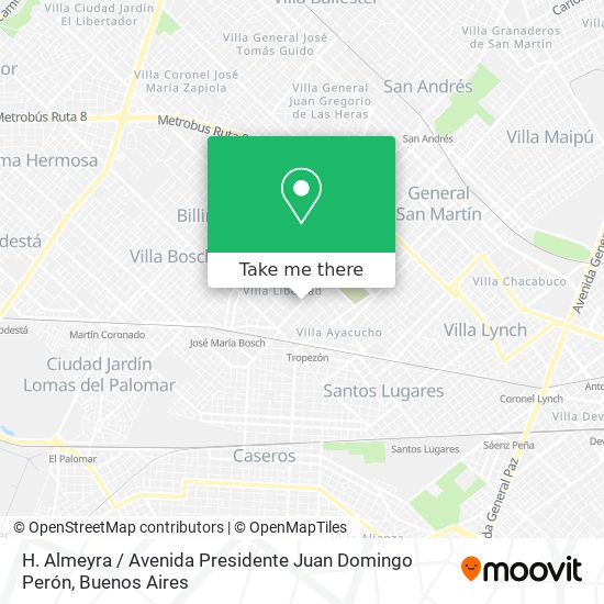 Mapa de H. Almeyra / Avenida Presidente Juan Domingo Perón