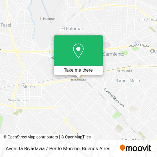 Mapa de Avenida Rivadavia / Perito Moreno