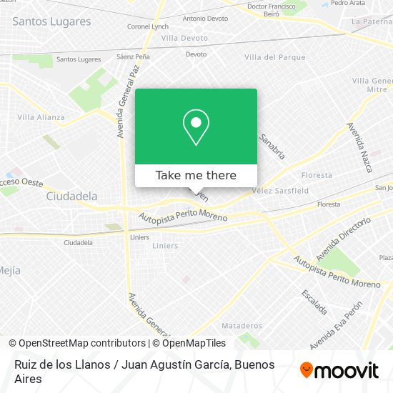 Mapa de Ruiz de los Llanos / Juan Agustín García