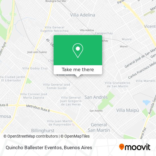 Mapa de Quincho Ballester Eventos