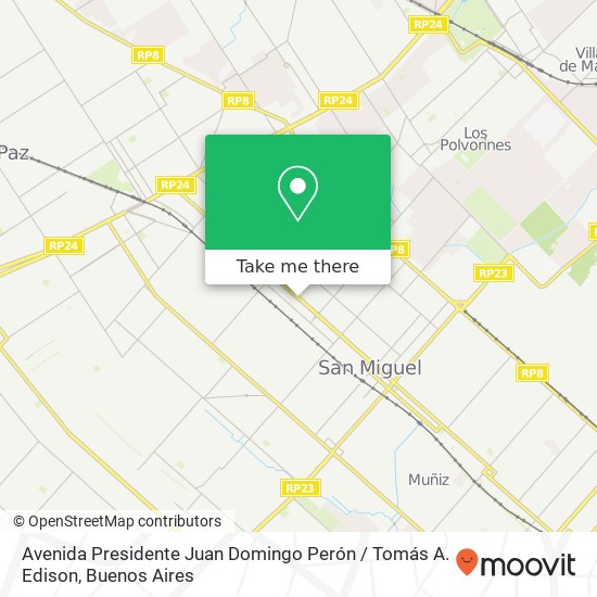 Mapa de Avenida Presidente Juan Domingo Perón / Tomás A. Edison