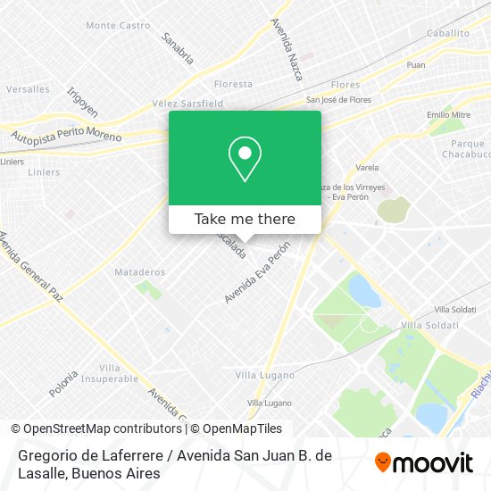 Mapa de Gregorio de Laferrere / Avenida San Juan B. de Lasalle