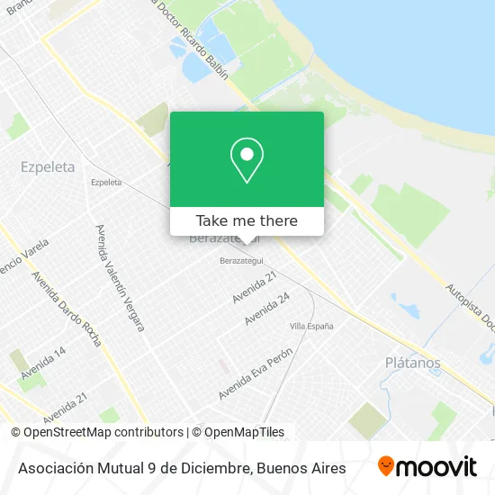 Mapa de Asociación Mutual 9 de Diciembre