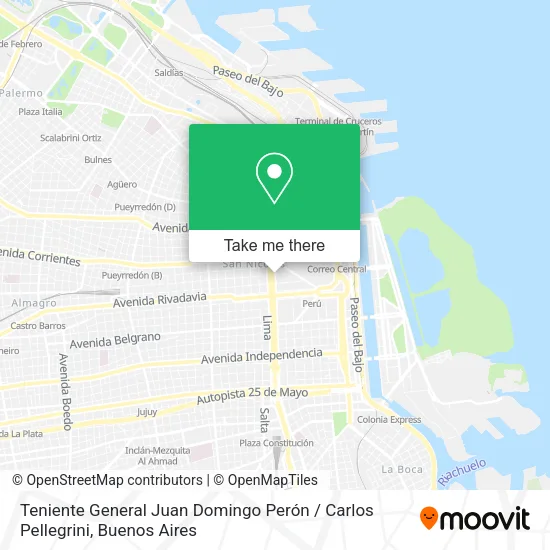 Mapa de Teniente General Juan Domingo Perón / Carlos Pellegrini