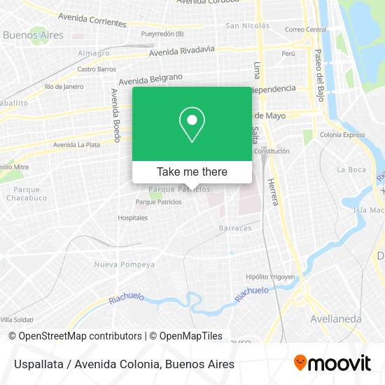 Mapa de Uspallata / Avenida Colonia