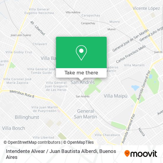 Mapa de Intendente Alvear / Juan Bautista Alberdi