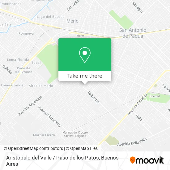 Mapa de Aristóbulo del Valle / Paso de los Patos