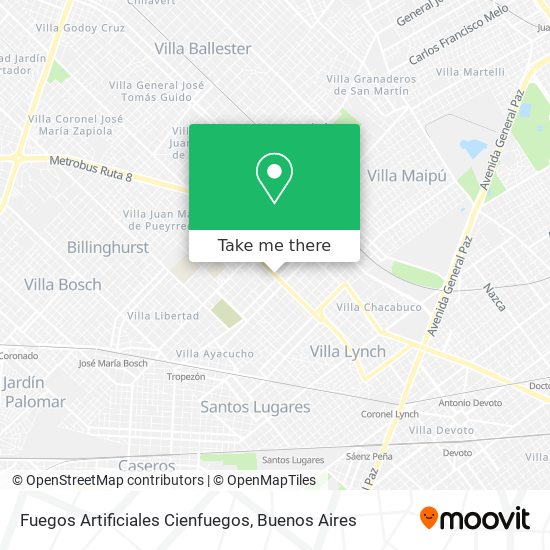 Fuegos Artificiales Cienfuegos map