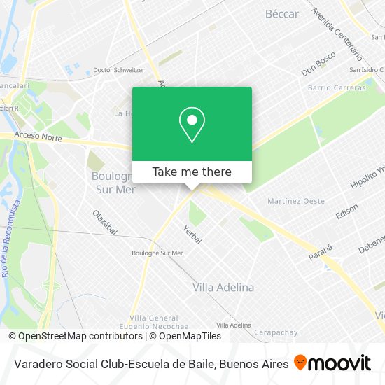 Mapa de Varadero Social Club-Escuela de Baile