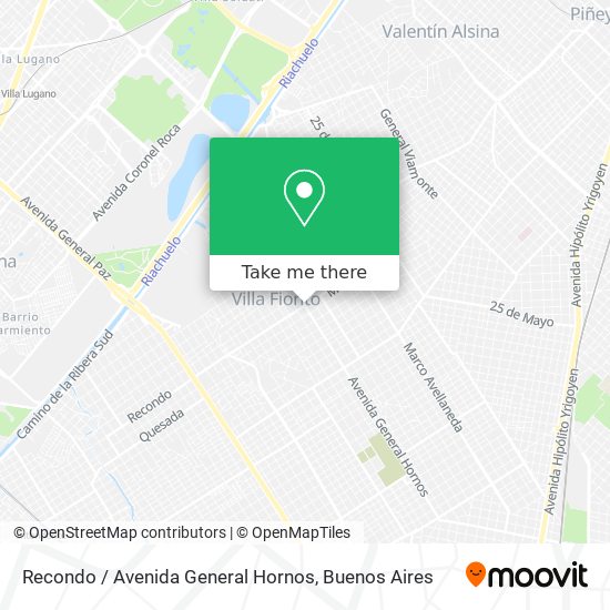 Mapa de Recondo / Avenida General Hornos