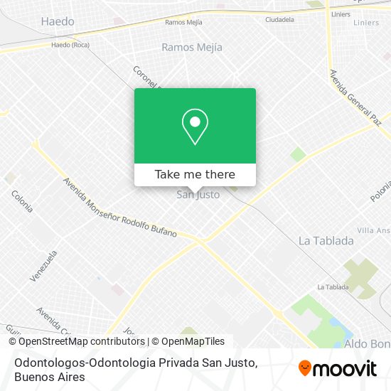 Mapa de Odontologos-Odontologia Privada San Justo