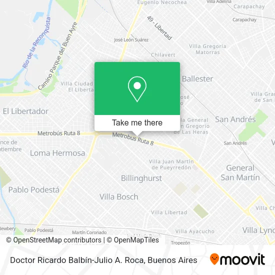 Doctor Ricardo Balbín-Julio A. Roca map