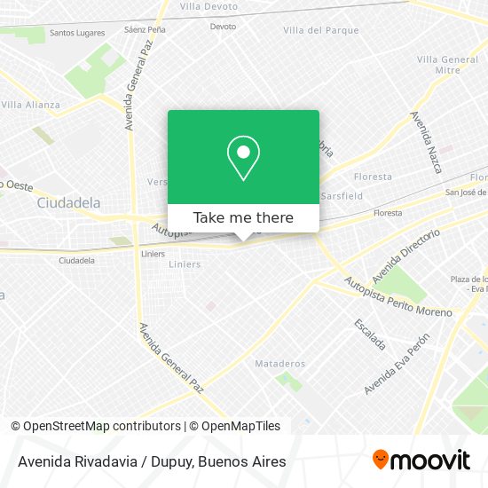 Avenida Rivadavia / Dupuy map
