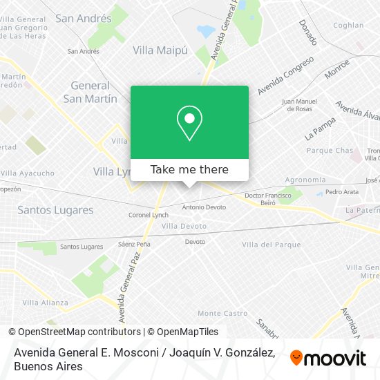 Mapa de Avenida General E. Mosconi / Joaquín V. González