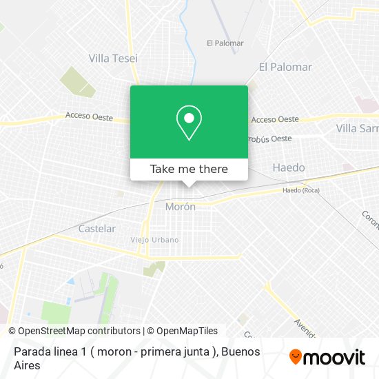 Parada linea 1 ( moron - primera junta ) map