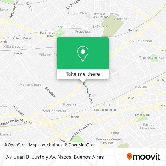 Av. Juan B. Justo y Av. Nazca map