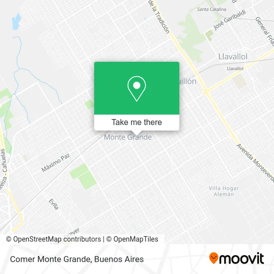 Comer Monte Grande map
