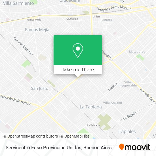 Servicentro Esso Provincias Unidas map