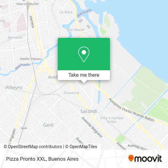 Mapa de Pizza Pronto XXL