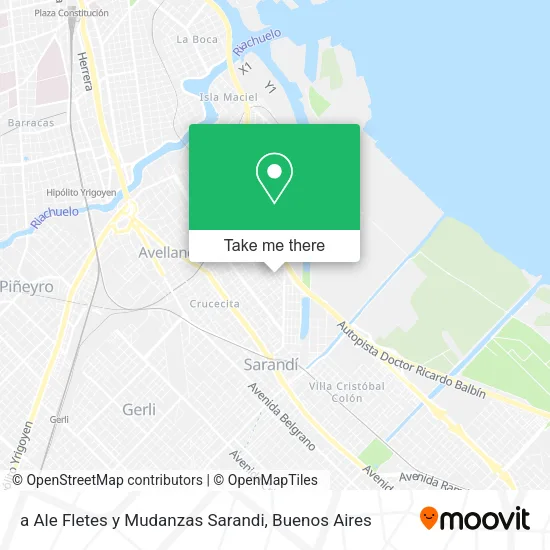 Mapa de a Ale Fletes y Mudanzas Sarandi