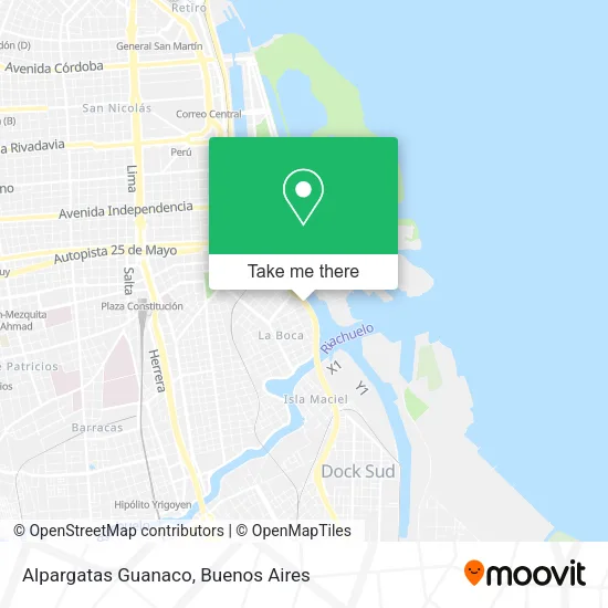 Alpargatas Guanaco map