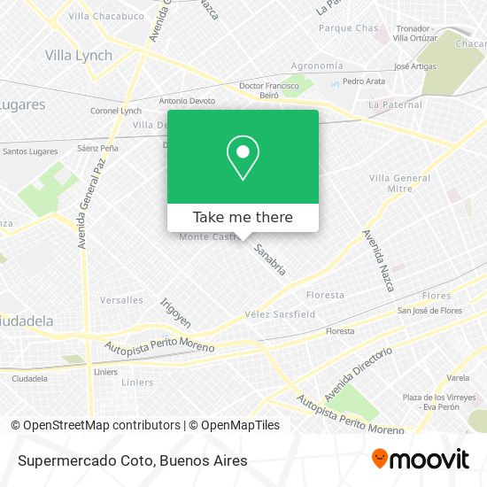 Supermercado Coto map
