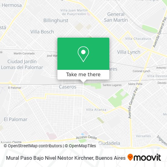 Mural Paso Bajo Nivel Néstor Kirchner map